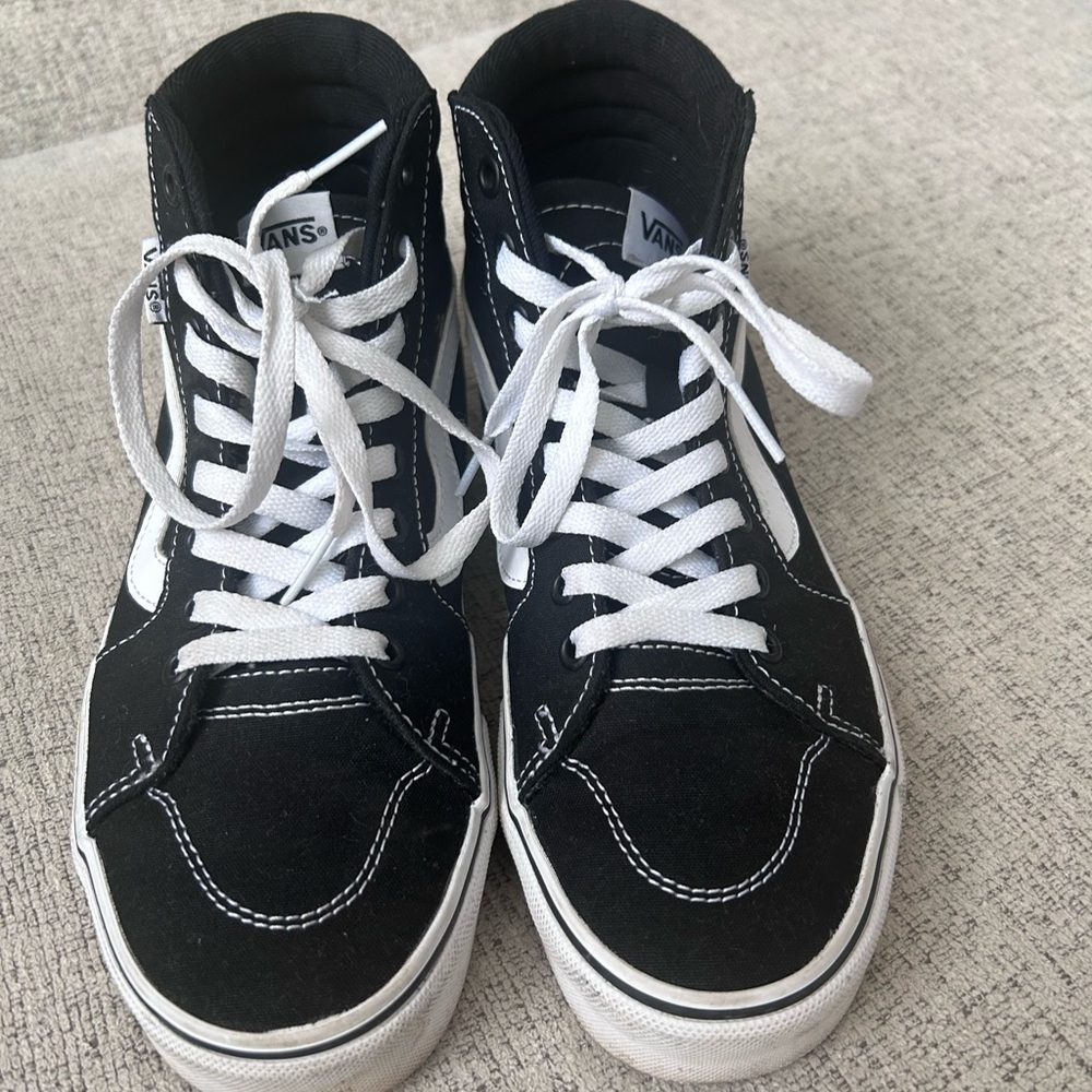 Vans Black and White High-Top Sneakers